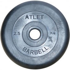Диски обрезиненные, чёрные, 26 мм, 2,5 кг, Atlet MB-AtletB26-2,5